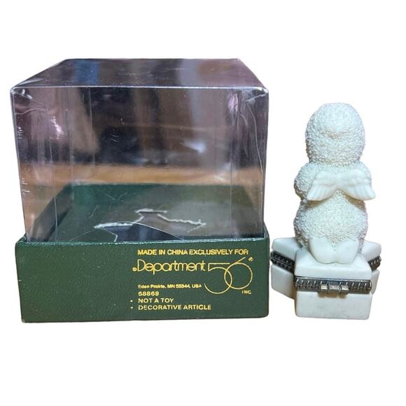 Vintage Snowbabies Angel Department 56 Sweet Dreams Bisque Porcelain Hinged Box - Picture 4 of 4